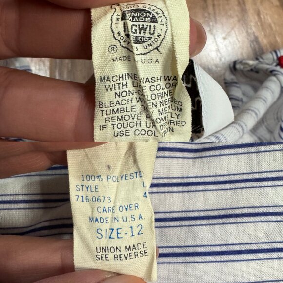 Vintage Mary Lynn Fashions Pin Stripe ILGWU Union Made Midi Dress - Picture 3 of 5